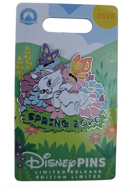 Disney Marie Cat Enamel Pin - Pastel Pink, Purple & Blue